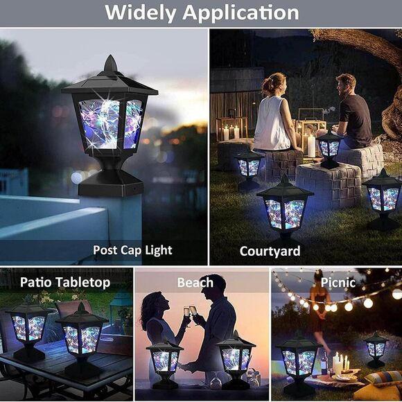 30 Pcs Colorful LED, 4  Silicon Solar Panels, fit 4x4 6x6 Wooden Posts 2 pack - Picture 6 of 6